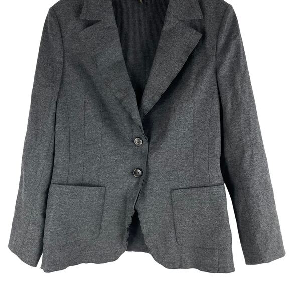Escada Virgin Wool Cashmere Blazer Jacket Dark Gray Size 40 - Picture 3 of 7